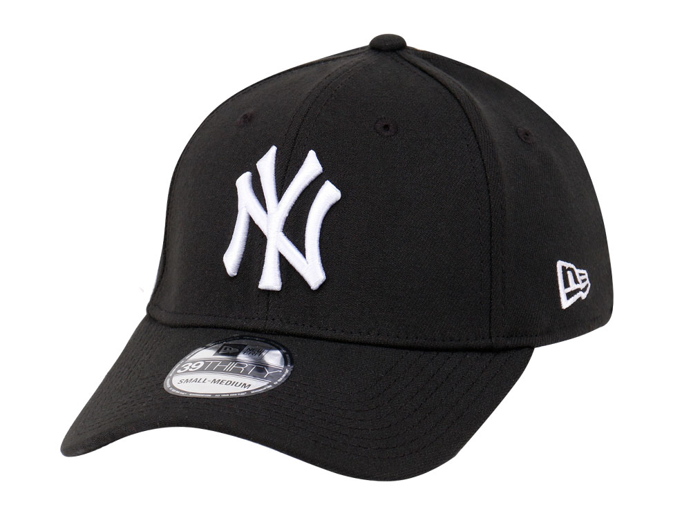 New York Yankees MLB League Basic Black 39THIRTY Stretch Fit Cap ...