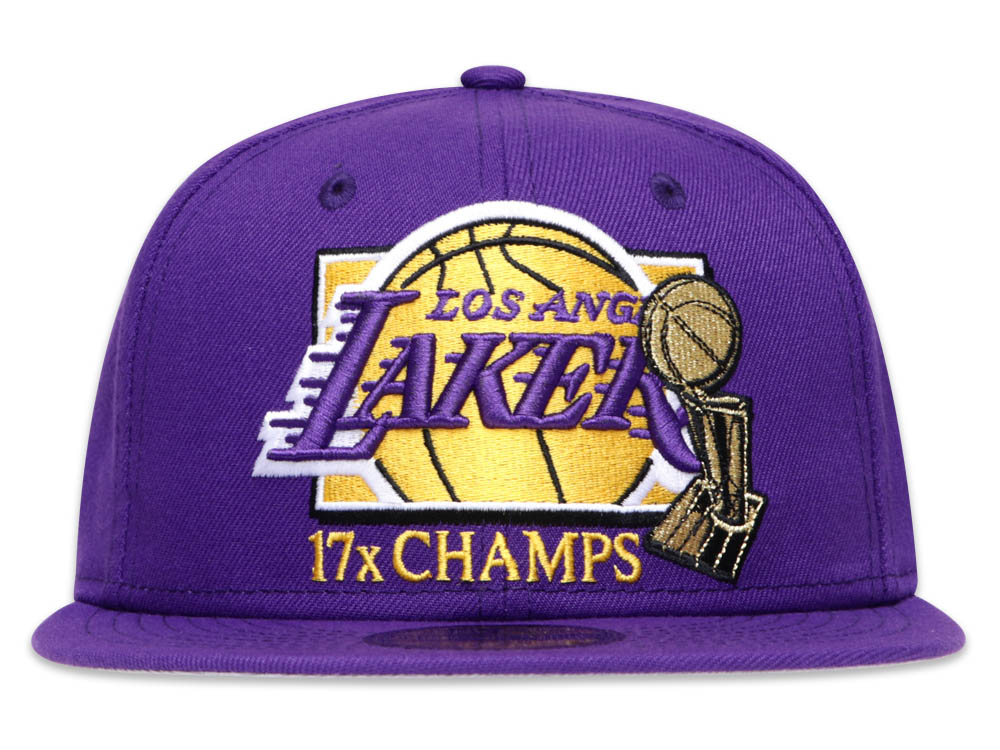 Los Angeles Lakers New Era 17X World Champions Count The Rings 59FIFTY Fitted Hat 7 1/2