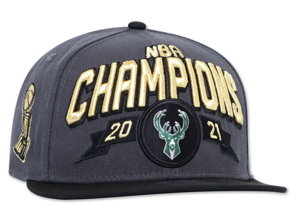 Milwaukee Bucks NBA 2021 Champions Black Graphite 9FIFTY Cap (LIMITED ...