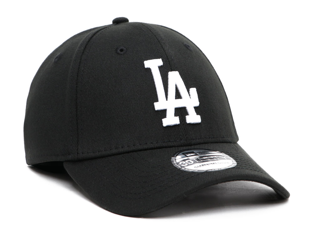 Los Angeles Dodgers MLB League Basic Black 39THIRTY Stretch Fit Cap ...
