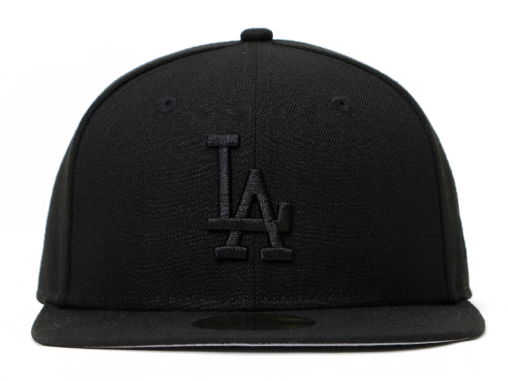 Los Angeles Dodgers MLB Basic Tonal Black on Black 59FIFTY Cap | New ...