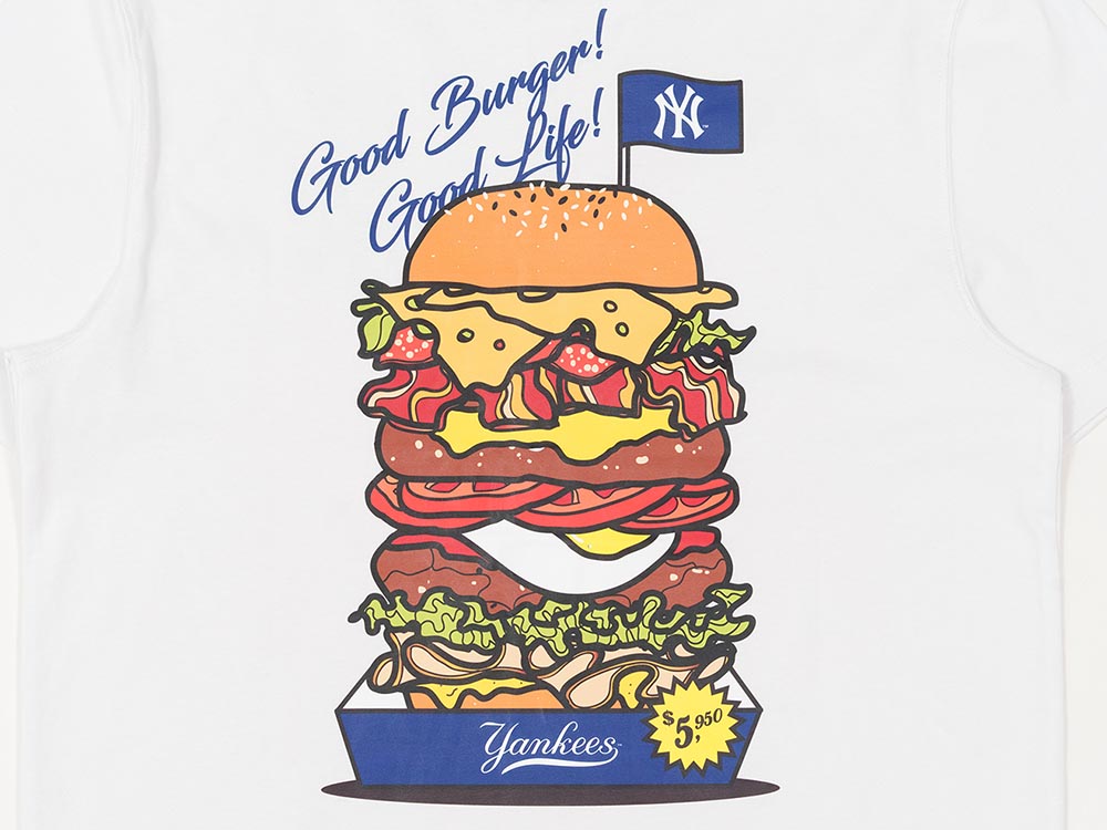 New York Yankees MLB Burger Life White Short Sleeve T-Shirt