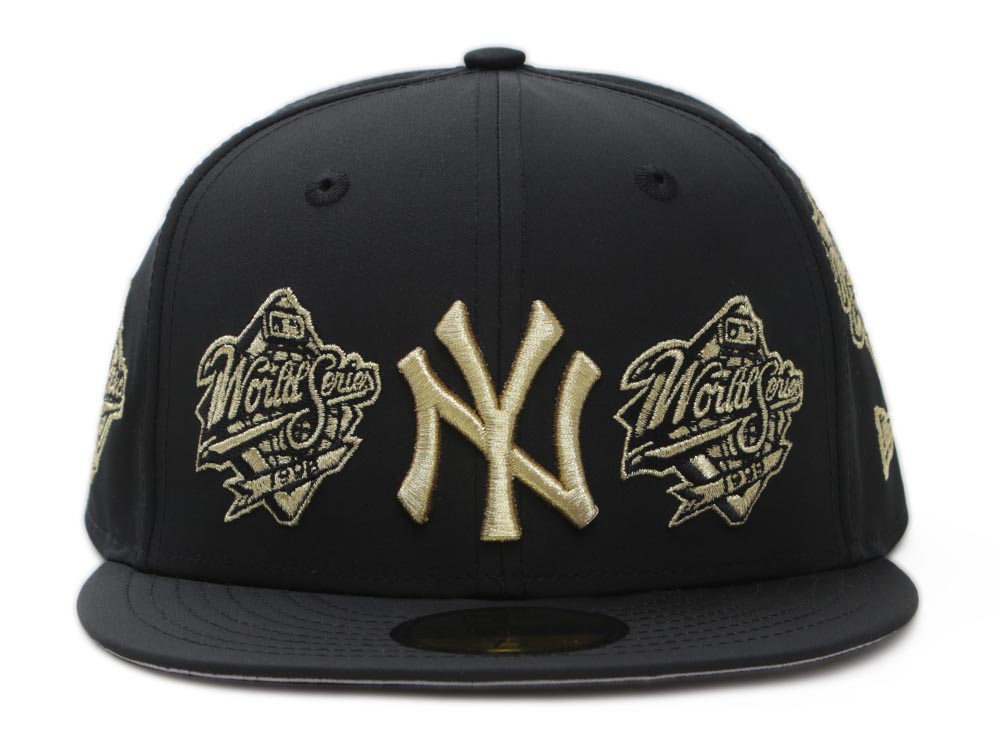 MLB New Era New York Yankees Embroidery Gold Logo T-shirt (Black