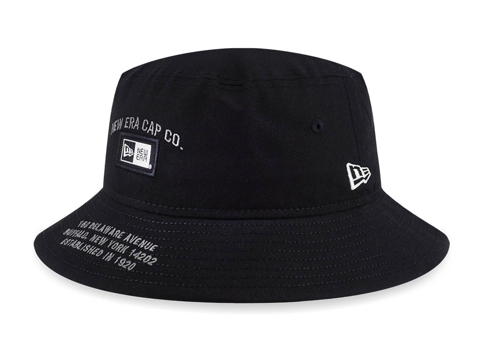 New Era Label Print Black Bucket Hat | New Era Cap PH
