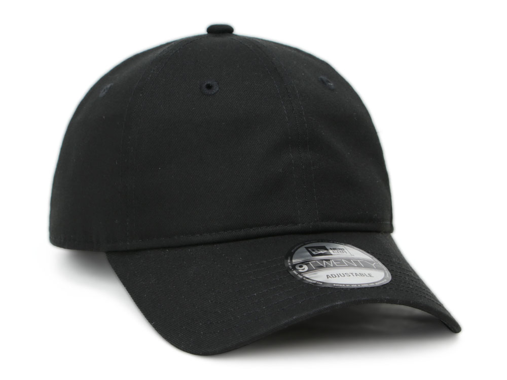 New Era Plain Black 9TWENTY Adjustable Cap (ESSENTIAL)
