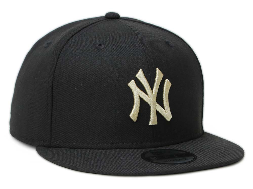 New York Yankees MLB Basic Gold on Black 9FIFTY Snapback Cap | New Era ...