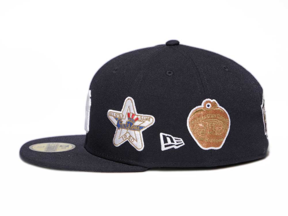 New York Yankees MLB Cooperstown Multi Patch Navy 59FIFTY Fitted Cap ...