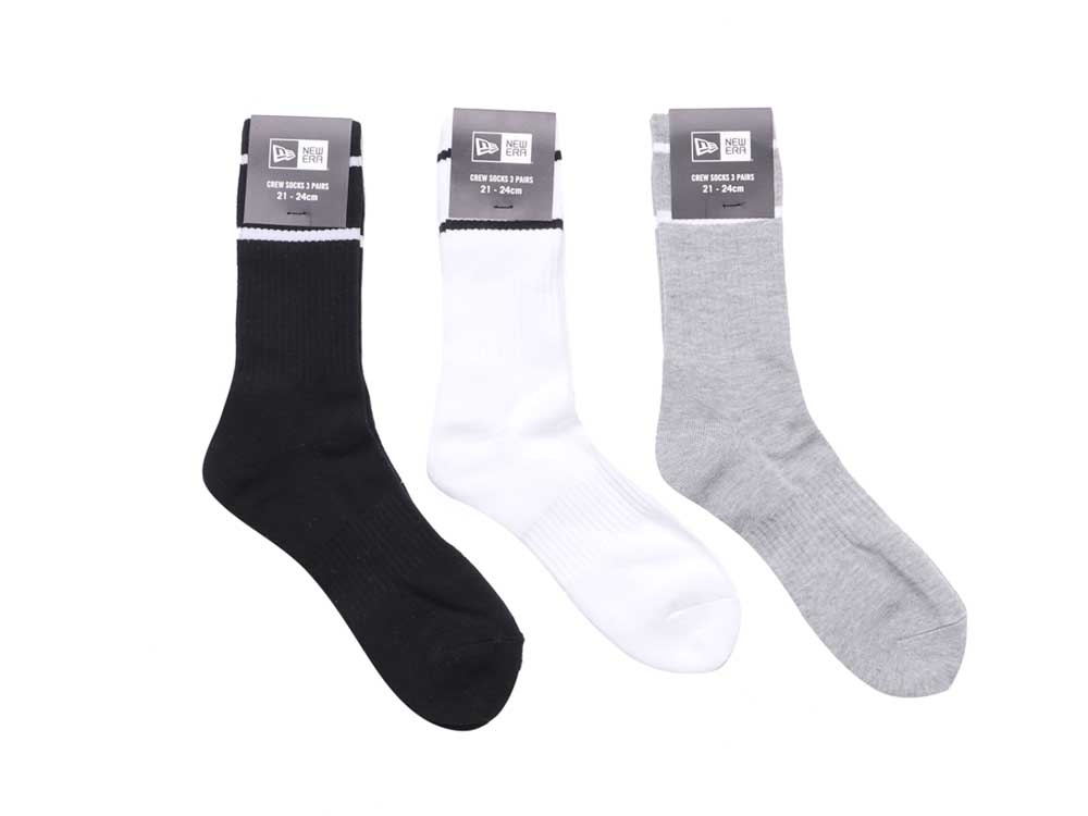 New Era 3 Pair White Black Gray Long Socks | New Era Cap PH | New Era ...