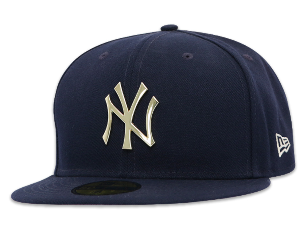 New York Yankees MLB Gold Metal Logo Navy 59FIFTY Cap | New Era Cap PH