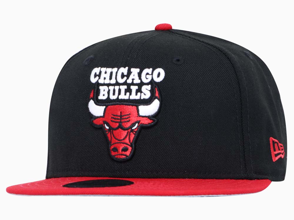 Chicago Bulls NBA 6x Champions Two Tone Black Red 9FIFTY Snapback Cap ...