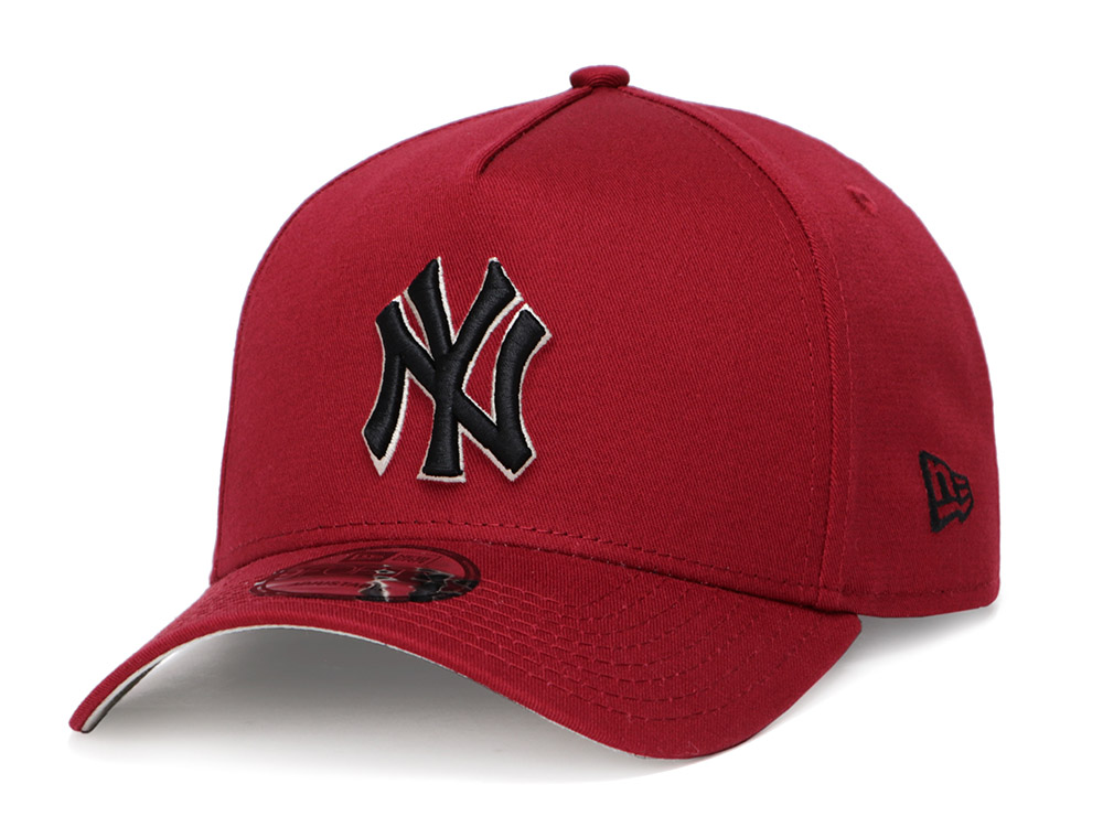 New York Yankees MLB Stone Logo Cardinal 9FORTY A-Frame Cap | New Era ...