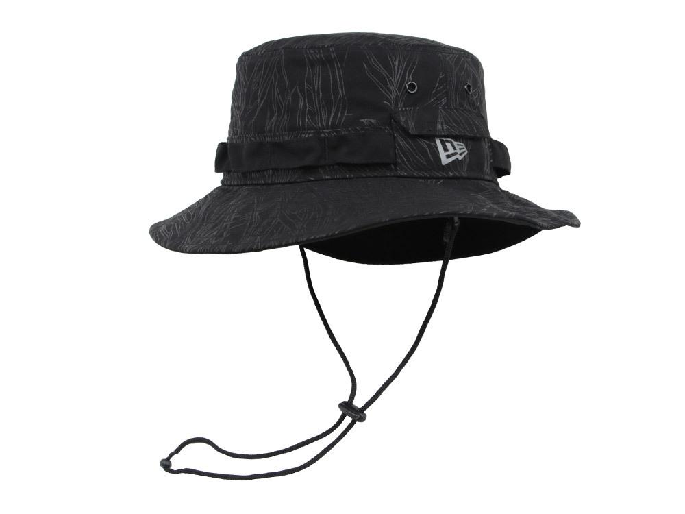 New Era Wordmark Leaf Camo Reflective Black Adventure Bucket Hat | New ...