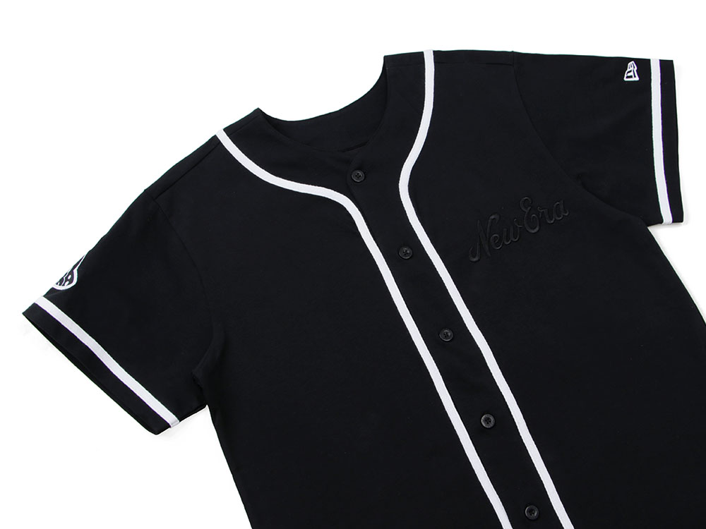 New Era Black Baseball Jersey Short Sleeves T-Shirt