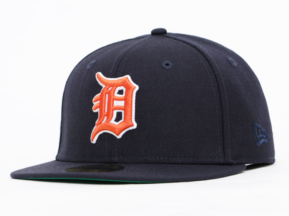 Detroit Tigers Hat Cap Fitted 7 3/8 New Era 59FIFTY Orange Baseball MLB Mens