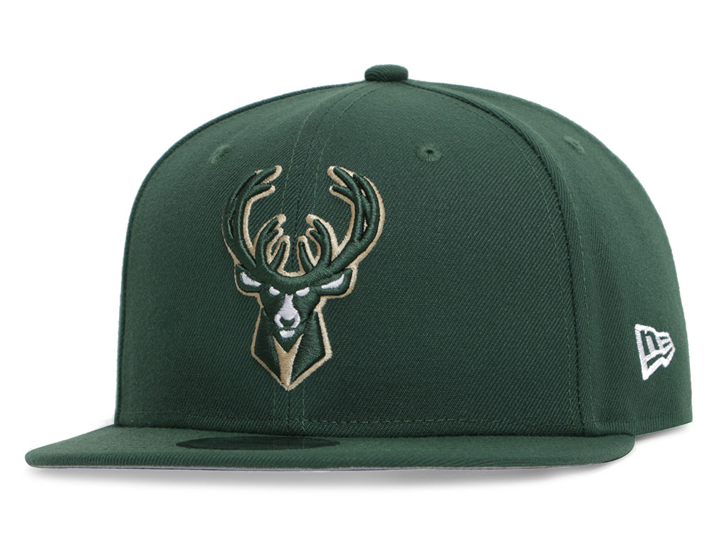 Milwaukee Bucks New Era Icon 9FIFTY Snapback Hat - Hunter Green