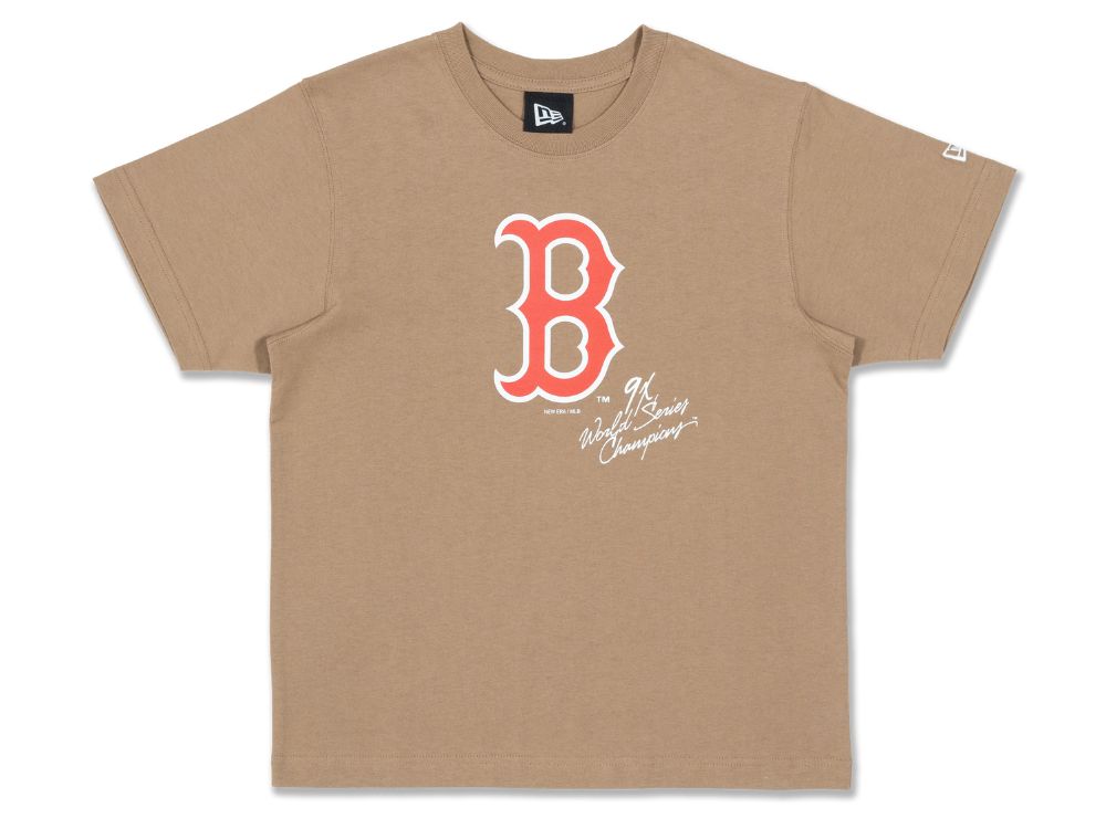 New era MLB Seasonal Team Logo Boston Red Sox Short Sleeve T-Shirt Beige