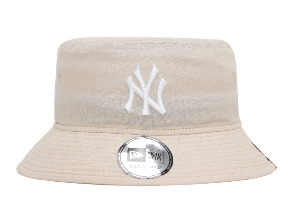 New York Yankees MLB Linen Tan Bucket Hat | New Era Cap PH