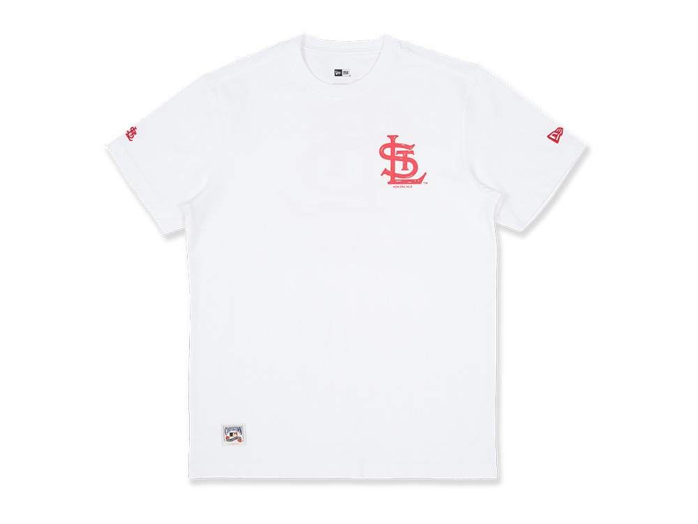 St. Louis Cardinals MLB Cooperstown Hand Drawing Ivory Short Sleeve T-Shirt