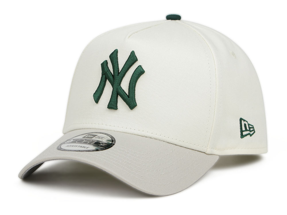 New York Yankees MLB Chrome White Dark Green 9FORTY A-Frame Snapback ...