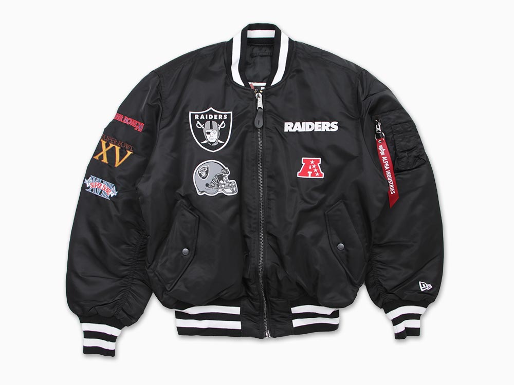 Las Vegas Raiders NFL Alpha Industries Black Bomber Jacket