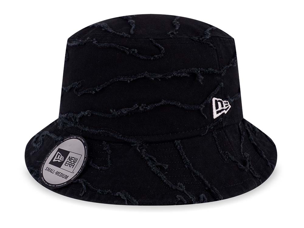 New Era Destroyed Camo Black Bucket Hat