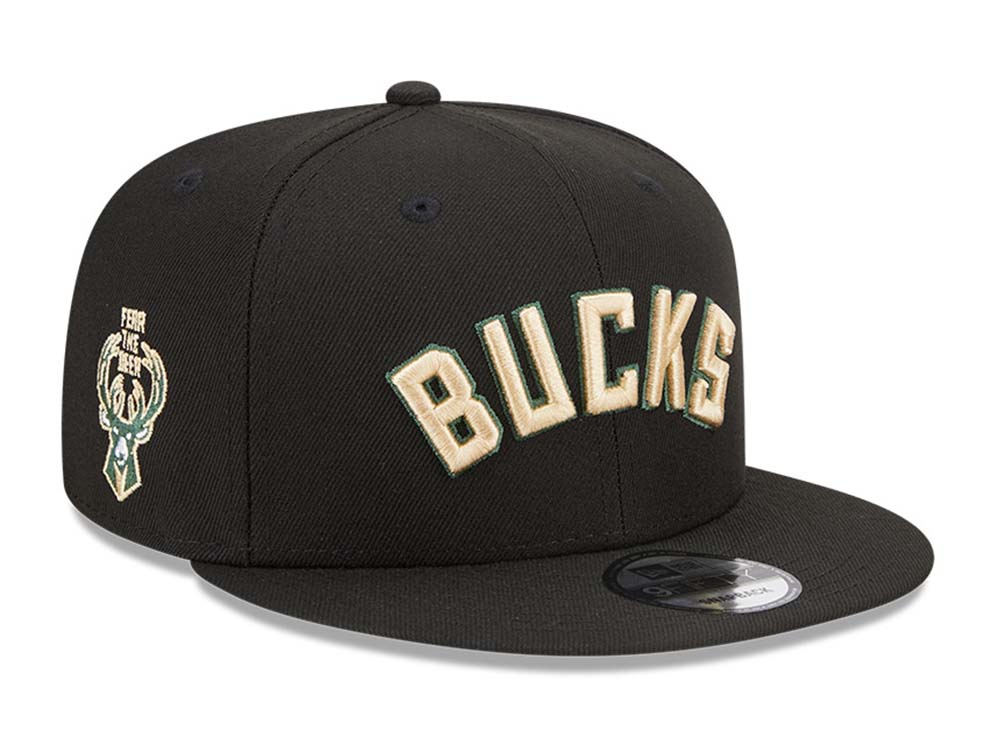 Milwaukee Bucks NBA Statement Edition Black 9FIFTY Adjustable Cap | New ...