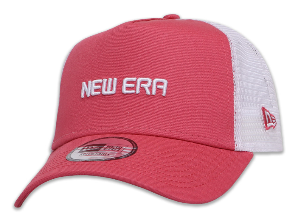 New Era Wordmark Essential Pastel Pink Trucker 9FORTY A-Frame Cap | New ...