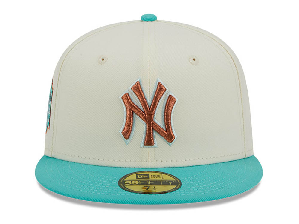 New York Yankees MLB City Icon Teal Chrome White 59FIFTY Fitted Cap