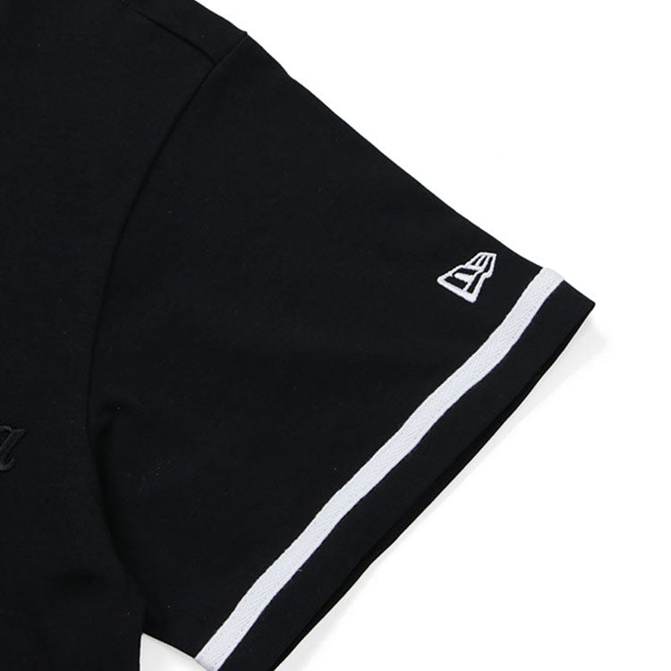 New Era Script Black Short Sleeve Baseball Jersey