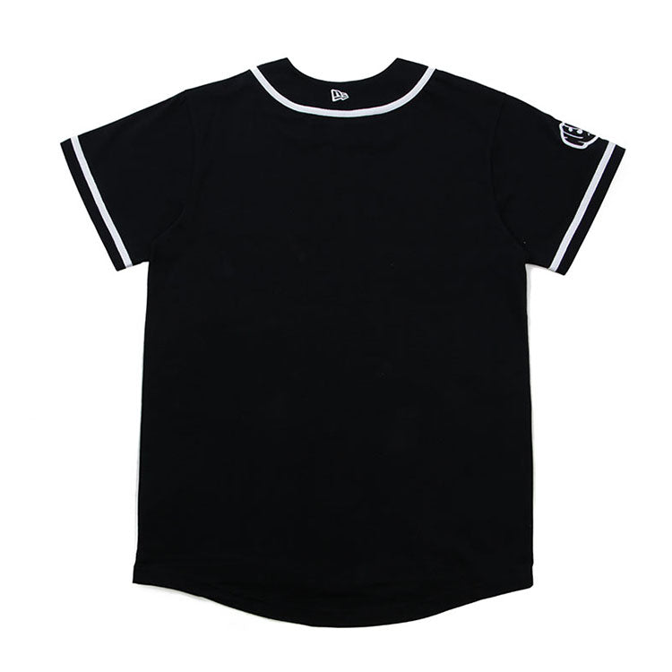 New Era Script Black Short Sleeve Baseball Jersey