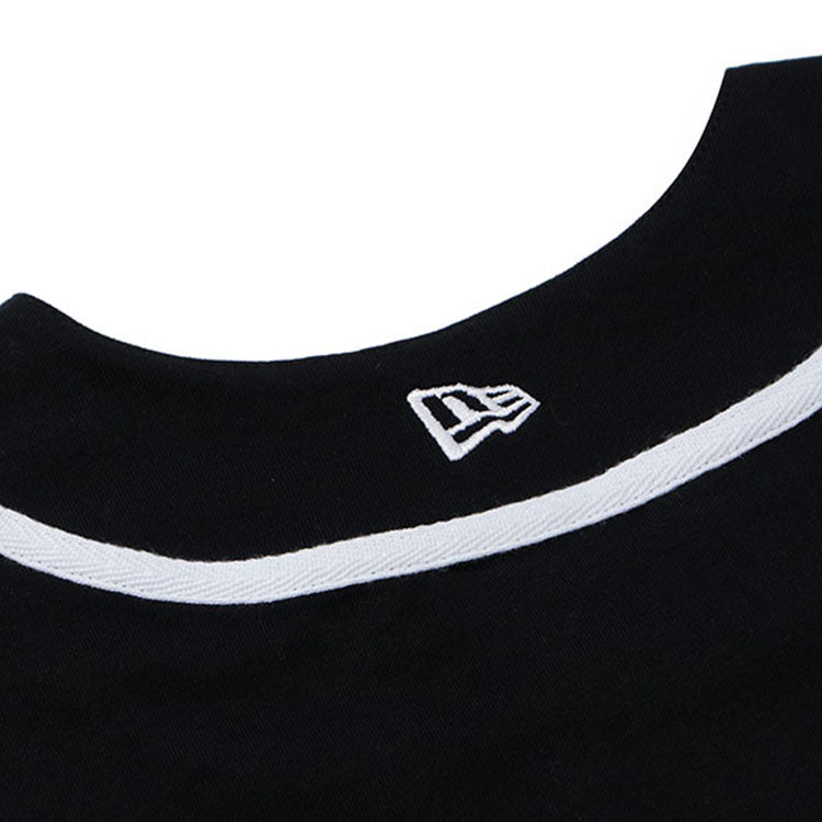 New Era Script Black Short Sleeve Baseball Jersey