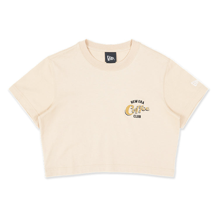 New Era Morning Club Coffee Club Oat Milk Short Sleeve Crop Top T-Shirt