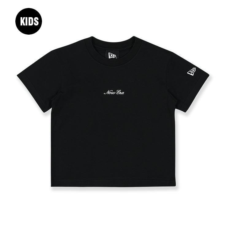 New Era Script Basic Black Short Sleeve Kids T-Shirt