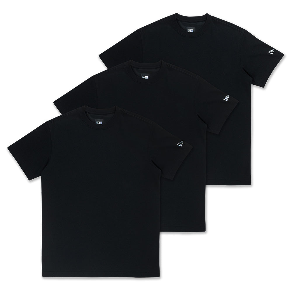 New Era Essential 3 Pack Black Short Sleeve T-Shirt