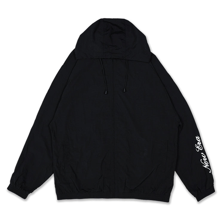 New Era Script Basic Black Zip Up Windbreaker