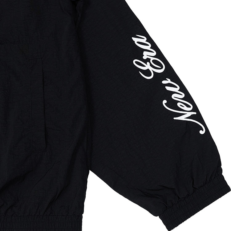 New Era Script Basic Black Zip Up Windbreaker