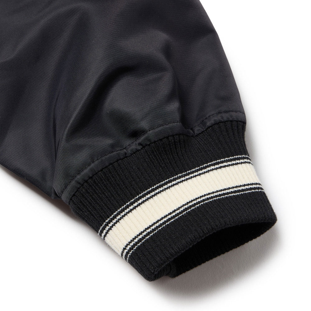 New Era Flag Women Black Women Nylon Varsity Jacket
