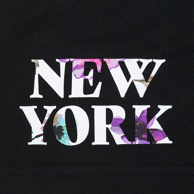 New Era New York Wordmark Floral Women Black Shorts