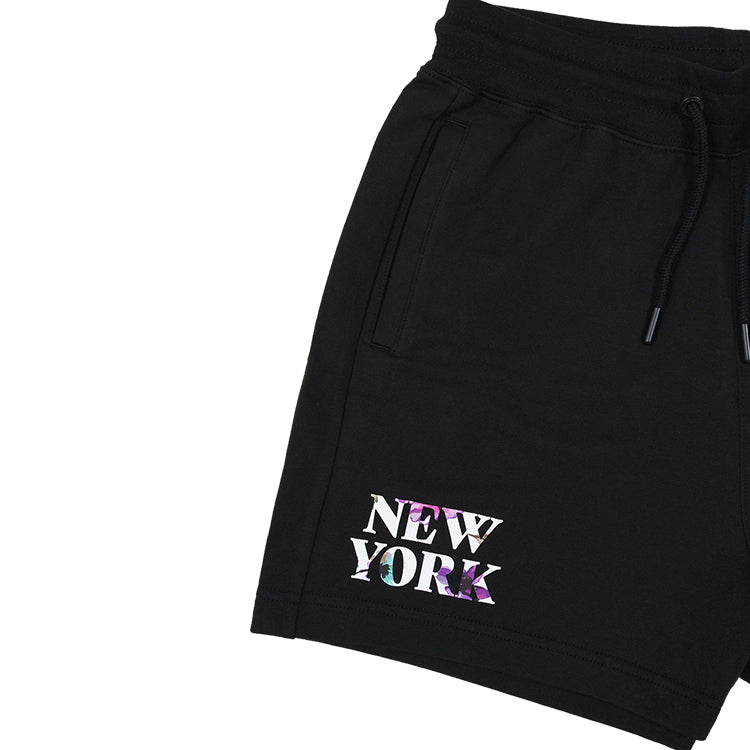 New Era New York Wordmark Floral Women Black Shorts