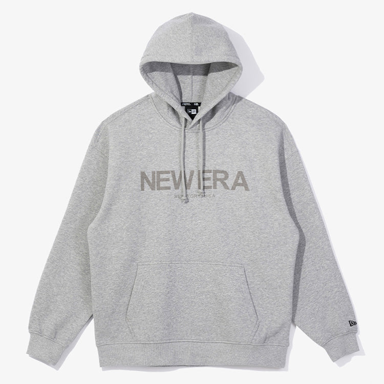 New Era Wordmark Relaxed Essential Gray Pullover Hoodie