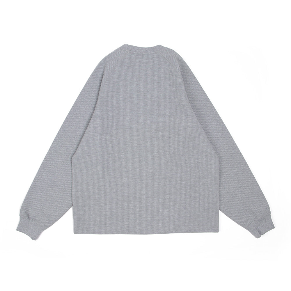 New Era Waffle Heather Grey Long Sleeve T-Shirt