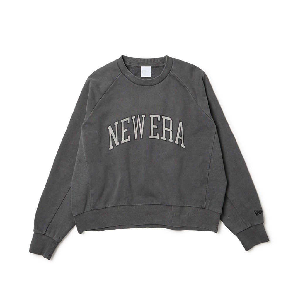 New Era Wordmark Garment Dye BlackCrewneck Sweatshirt
