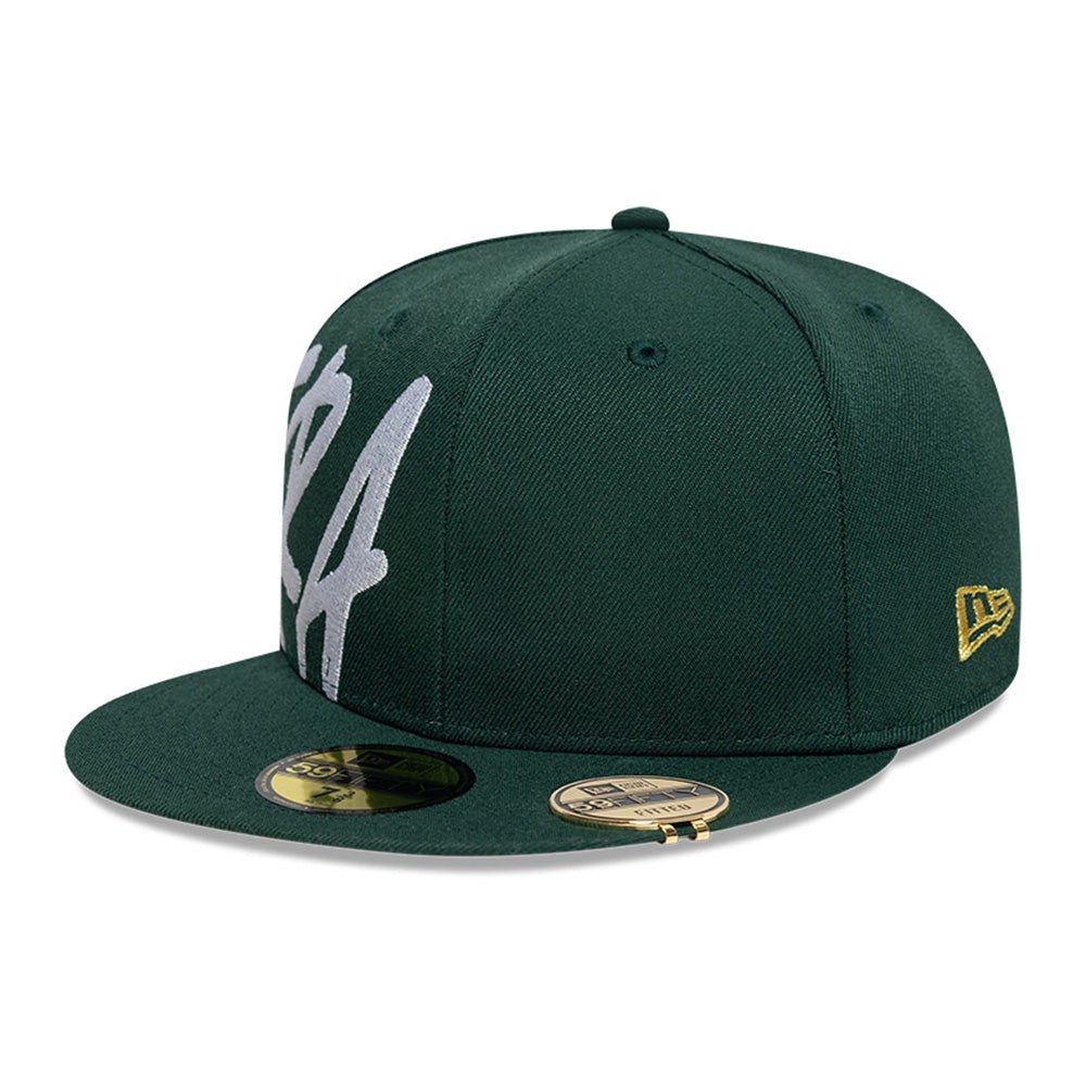 New Era NE Script 2025 59FIFTY Day Green 59FIFTY Fitted Cap