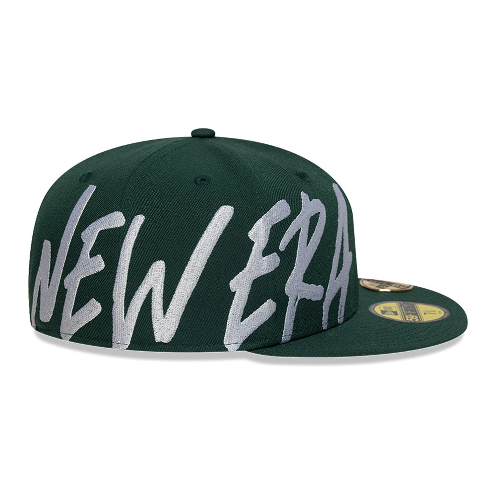 New Era NE Script 2025 59FIFTY Day Green 59FIFTY Fitted Cap