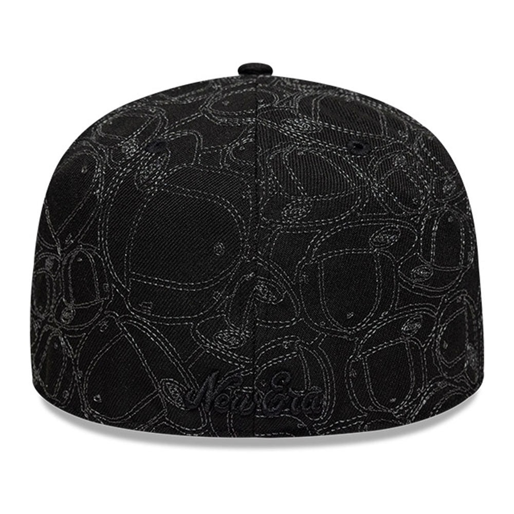 New Era NE Script Black Logo 2025 59FIFTY Day Black All Over 59FIFTY Fitted Cap