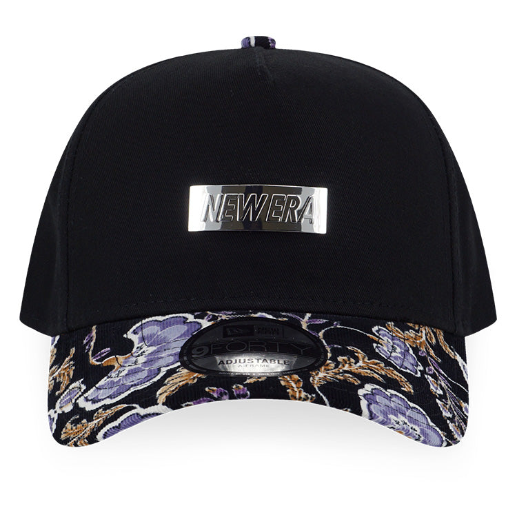 New Era Metal Badge Festival Floral Black 9FORTY A-Frame Adjustable Cap