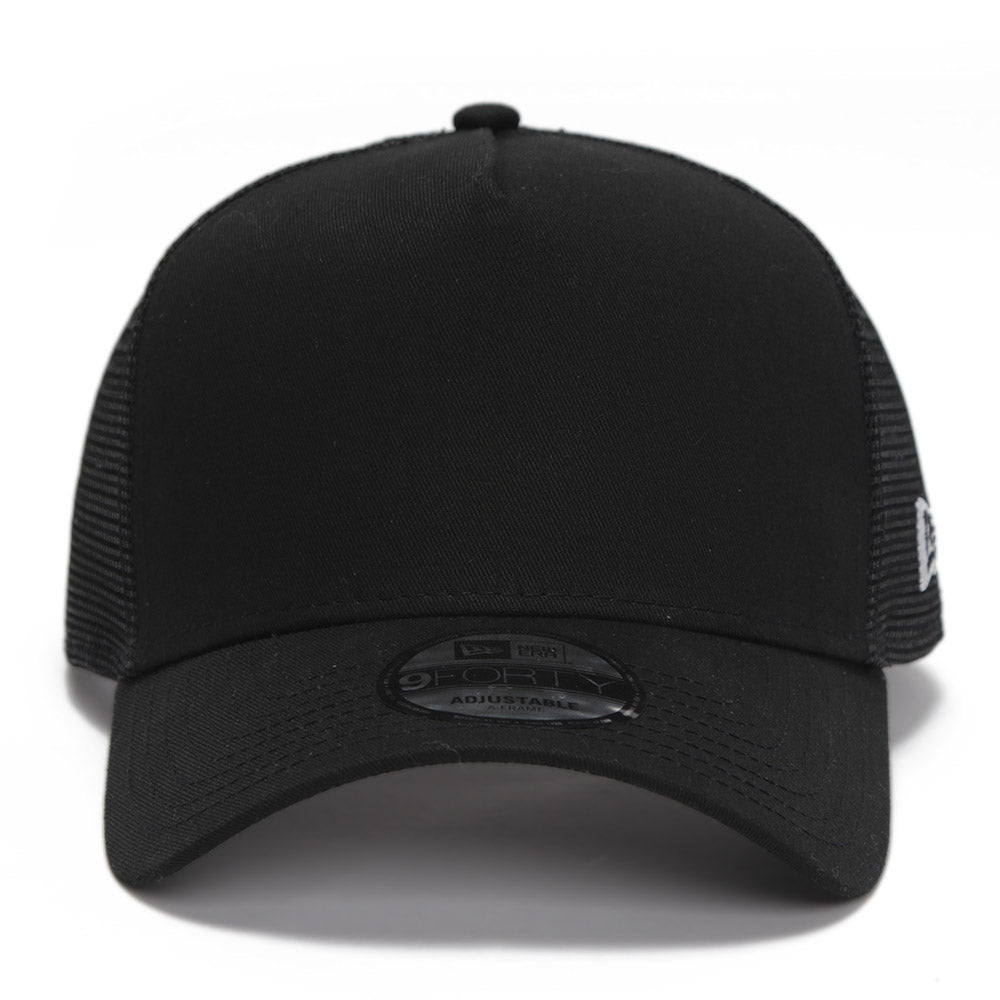帽子 BASICKS NEW ERA 9FORTY BLACK New Era Basic Black 9FORTY A-Frame Trucker Snapback Cap