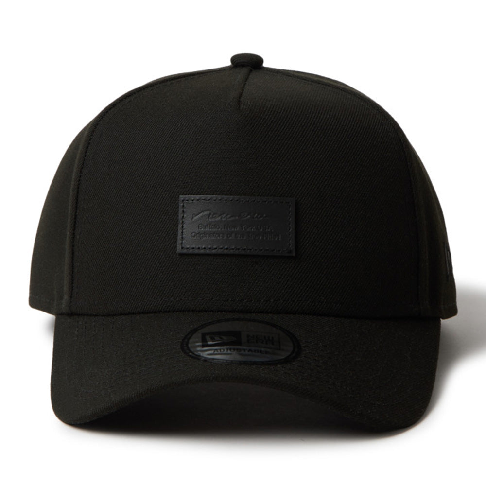 New Era Square Logo Leather Patch Black 9FORTY A-Frame Adjustable Cap