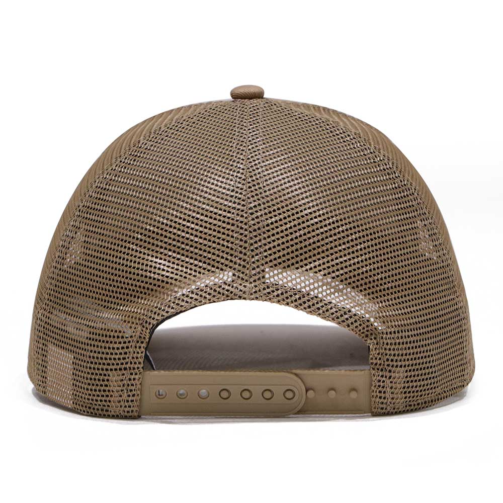 New Era Round Patch Khaki 9FORTY A-Frame Trucker Cap