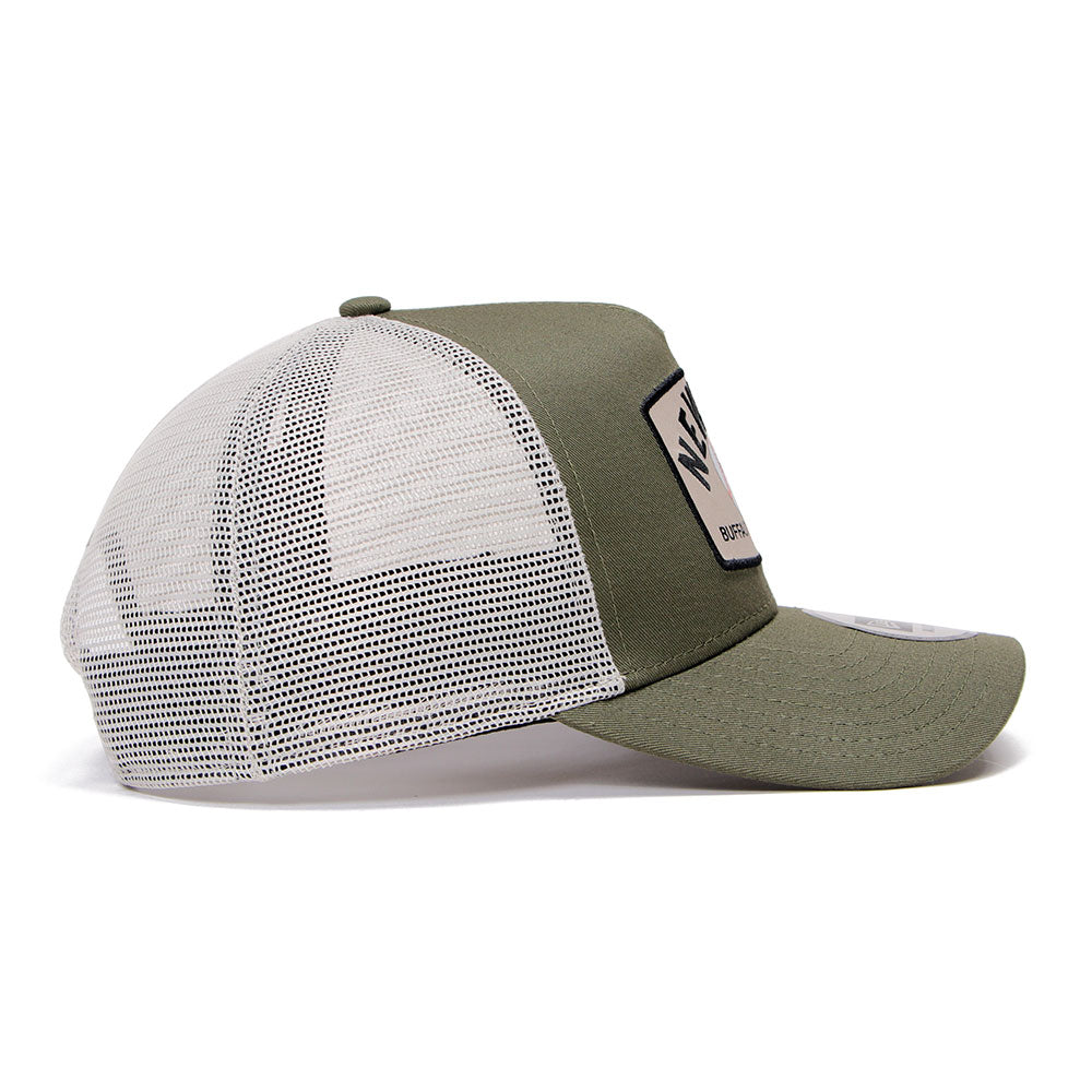 New Era NE Summer Patch New Olive 9FORTY E-Frame Trucker Cap